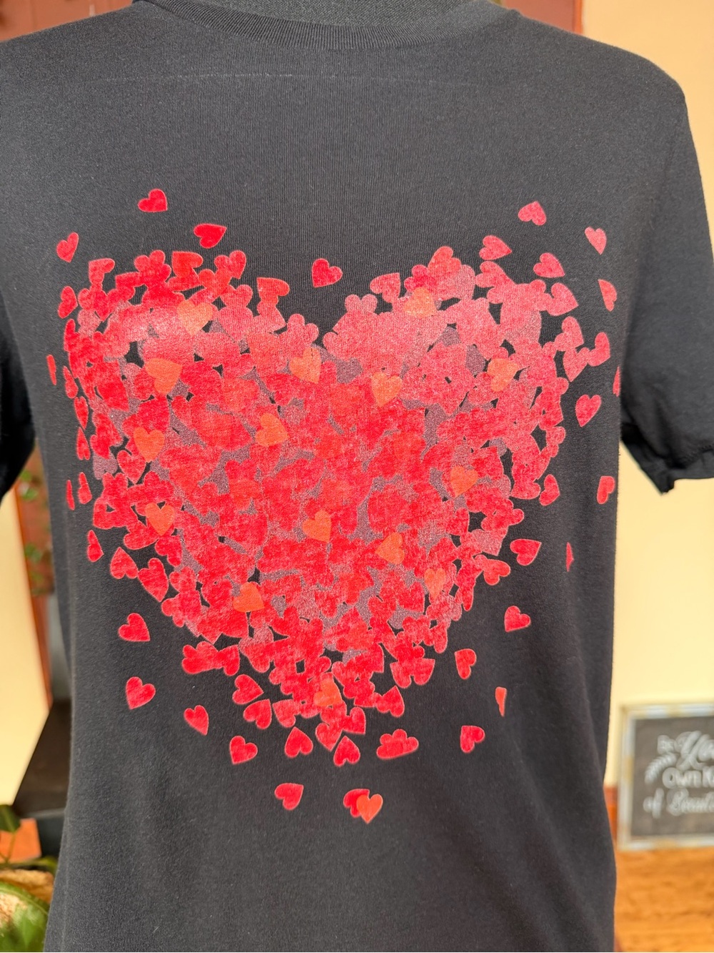 #325- woman’s Heart Sequin T-Shirt - Red Heart Design - Picture 5 of 6